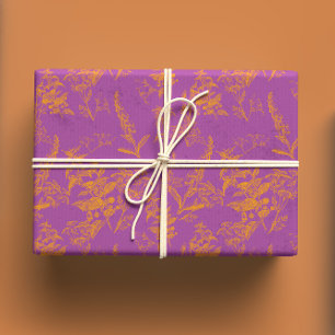Bright & Bold Hot Pink en Gold Wildflower Inpakpapier Vel