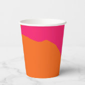 Bright Bold Hot Roze en Sinaasappel met uw Logo Papieren Bekers (Achterkant)