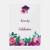 Bright & Bold Kleurrijke Bloemen Afstuderen Acryl Bord (Voorkant)