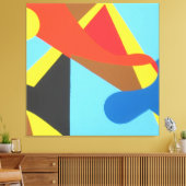Bright Bold Turquoise Abstract Art Print (Insitu (Woonkamer))