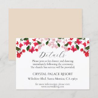 Bright Bougainvillea bloem Wedding Enclosure Kaart
