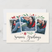 Bright Boughs | Carte de vacances à trois photos (Devant)