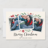 Bright Boughs | Carte de vacances à trois photos (Devant)