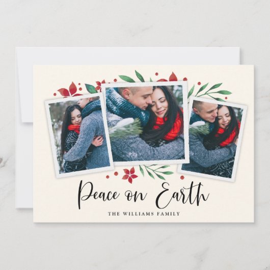 Bright Boughs | Carte de vacances à trois photos (Devant)