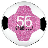 Bright Bubblegum Rose Sparkly Numéro et nom (Tourné)