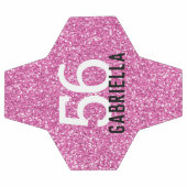 Bright Bubblegum Rose Sparkly Numéro et nom (Plat)