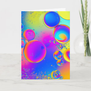 Bright Bubbles Vloeibare Art Blank Kaart