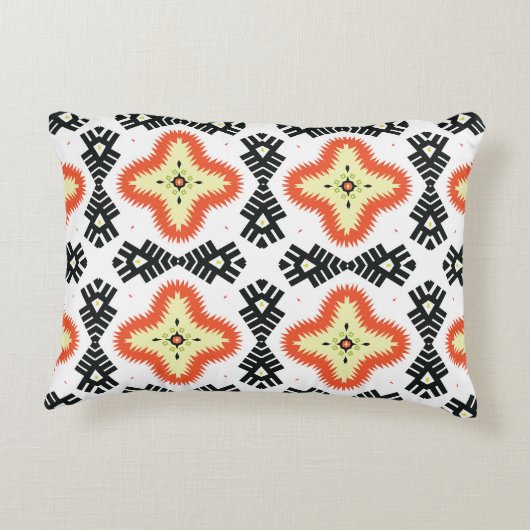 Bright Carpet: Etnisch Azteeks Ornament Accent Kussen (Achterkant)