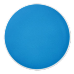 Bright Cerulean Blue met korrelige textuur Keramische Knop