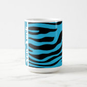 Bright Cerulean Zebra Animal Print; New York Koffiemok (Center)