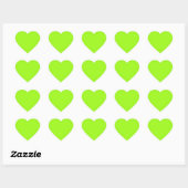 Bright Chartreuse Green Heart Sticker (Feuille)