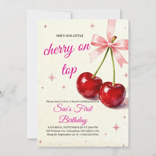 Bright & Cheerful 1st Birthday Invitation (Devant)