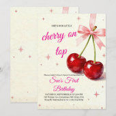 Bright & Cheerful 1st Birthday Invitation (Devant / Derrière)