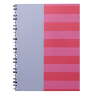 Bright Cheerful pink and ice blue striped design Notitieboek