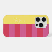 Bright Cheerful pink and yellow striped design (Verso Horizontal)