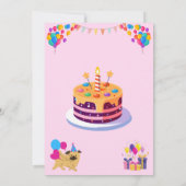 Bright & Cheerful Verjaardag Uitnodiging Kaart (Achterkant)