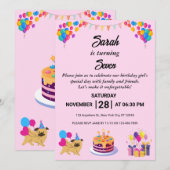 Bright & Cheerful Verjaardag Uitnodiging Kaart (Voorkant / Achterkant)