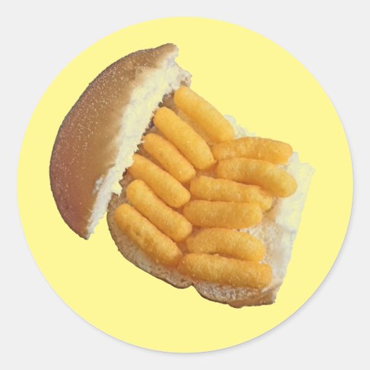 Bright Cheesy Puff Decoratie Ronde Sticker (Voorkant)