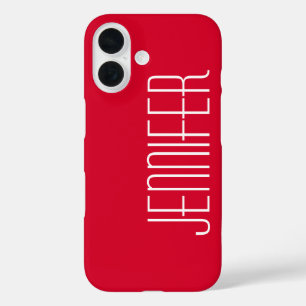 Bright Cherry Red, persoonlijke Jumbo-aangepaste n iPhone 16 Hoesje
