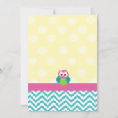Bright Chevron Owl (Photo) Invitation d'anniversai (Dos)