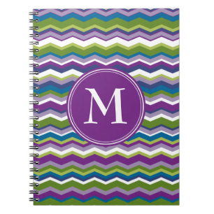 Bright Chevron patroon met monogram Notitieboek