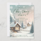 Bright Christmas Party Invitation avec scène de ne (Devant)