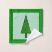 Bright Christmas Pine Forest badkamer handdoek set (Wasdoekje)
