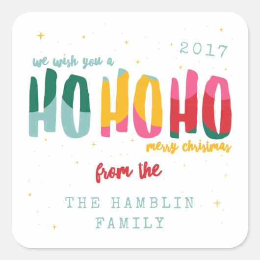 Bright Christmas Square Stickers (Voorkant)