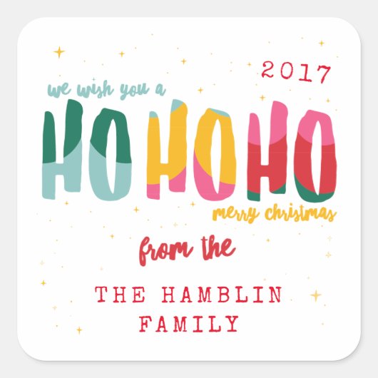 Bright Christmas Square Stickers (Voorkant)