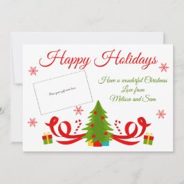 Bright Christmas Tree Holiday Gift Kaart Holder