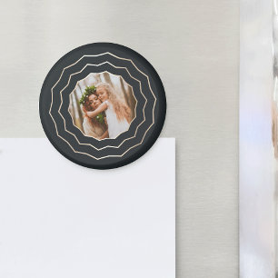 Bright Circle   Faux Gold Geometric Photo Magneet