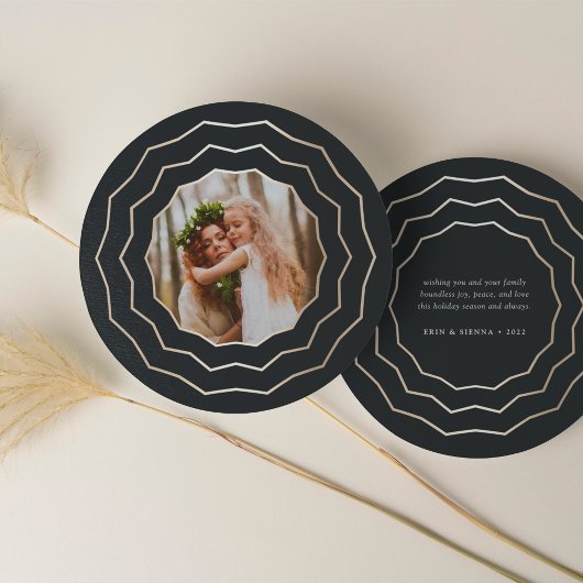 Bright Circle Round Carte photo de vacances | Char