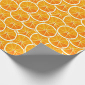 Bright Citrus Sinaasappel Slices Wrapping Paper Cadeaupapier (Hoek)