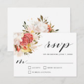 Bright Citrus Tropical Floral Wedding RSVP (Voorkant / Achterkant)