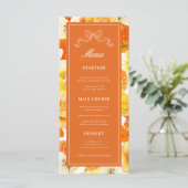 Bright Citrus Yellow Orange Bridal Shower Wedding Menu (Staand voorkant)