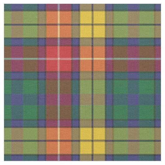 Bright Clan Buchanan Plaid Tartan Pattern Stof (Close Up)
