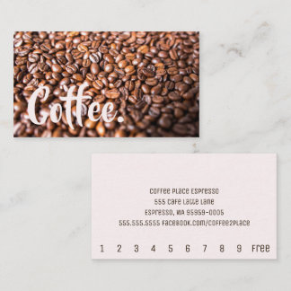 Bright Coffee Beans Simple Mountain Punch-Card Klantenkaartje