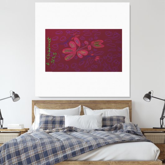 Bright Color Floral Stretted Canvas Impression (Insitu(Chambre))