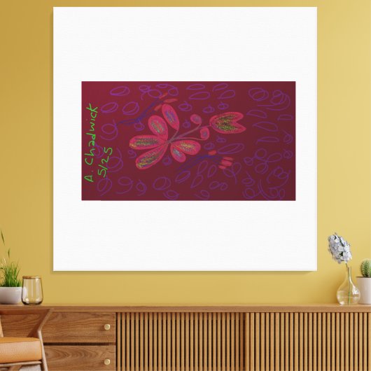 Bright Color Floral Stretted Canvas Impression (Insitu(Salon))