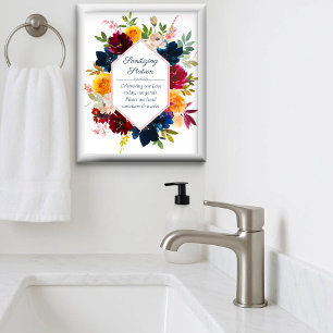 Bright Color Floral Wedding Sanitizing Station Poster