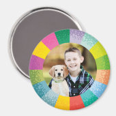 Bright Color Wheel Round Photo Magnet Magneet (Voorkant / Achterkant)