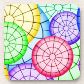 Bright Colorful Abstract Circles Pattern Bier Onderzetter (Voorkant)