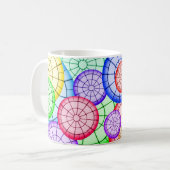 Bright Colorful Abstract Circles Pattern Koffiemok (Voorkant links)