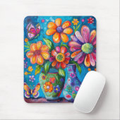 Bright Colorful Floral Muismat (Met muis)