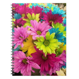 BRIGHT COLORFUL FLOWERS NOTITIEBOEK