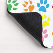 Bright Colorful Paw Prints Pattern Muismat (Hoek)