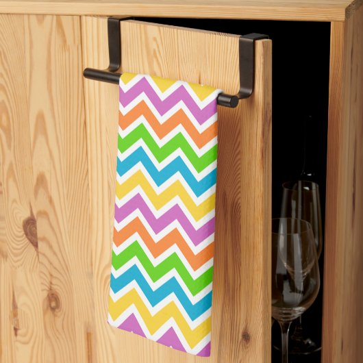 Bright Colorful Rainbow Chevron Pattern Theedoek (Derde Gevouwen)