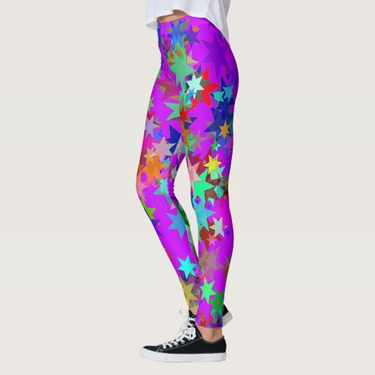 Bright Colorful Star Patternes Leggings (Gauche)