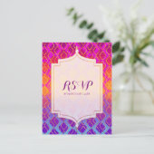 Bright Colors Arabian Moroccan Glam Party RSVP Uitnodiging Briefkaart (Staand voorkant)