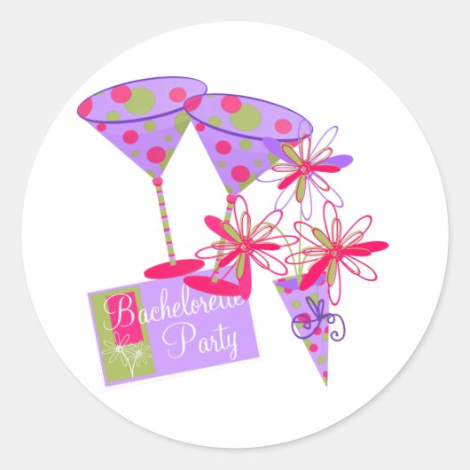 Bright Colors Bachelorette Party Ronde Sticker (Voorkant)